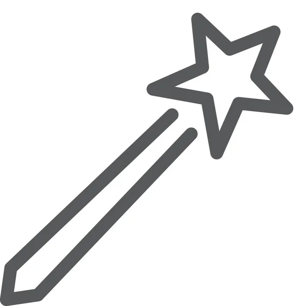 Ikona Návrhu Kouzelné Hůlky Stylu Osnovy — Stockový vektor
