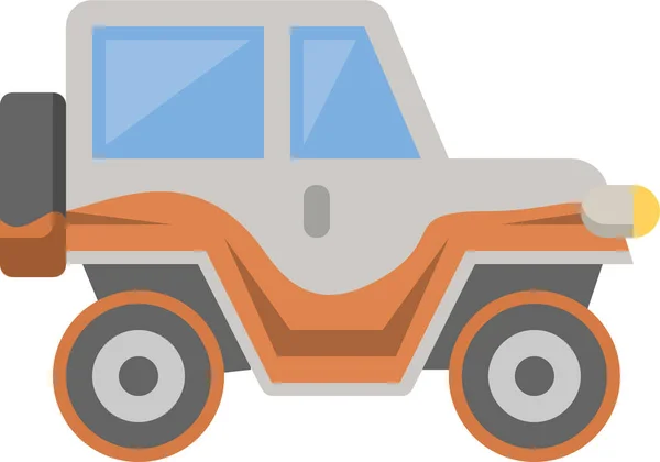 Land Jeep Mudding Ikone Flachen Stil — Stockvektor