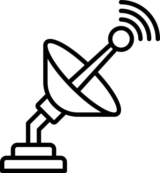 Antenna Comunicazione Home Icon Stile Contorno — Vettoriale Stock