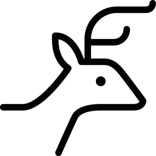 Значок Тваринних Рогів Контурному Стилі — стоковий вектор