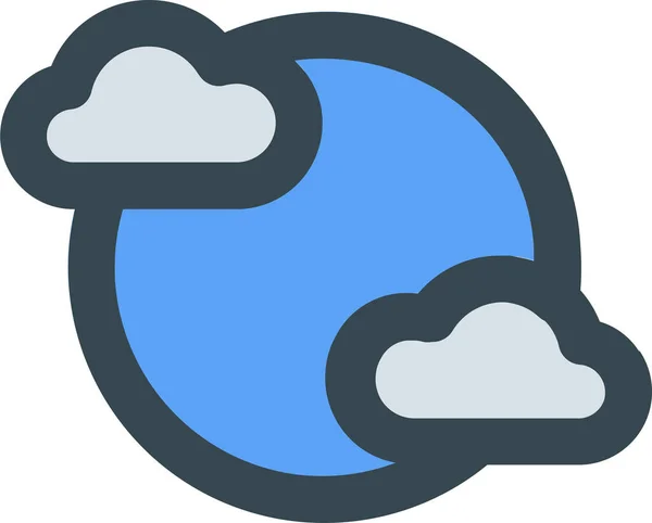 Σύννεφο Σύννεφο Σύννεφο Εικονίδιο Ημέρα Fillledπερίγραμμα Στυλ — Διανυσματικό Αρχείο
