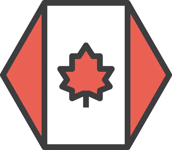 Canada Canadiense Icono Del País Estilo Filledoutline — Archivo Imágenes Vectoriales