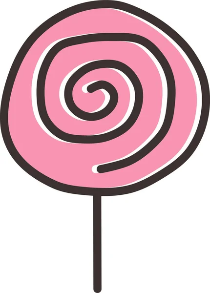 Süßigkeiten Weihnachts Lollipop Ikone Handgezeichneten Stil — Stockvektor