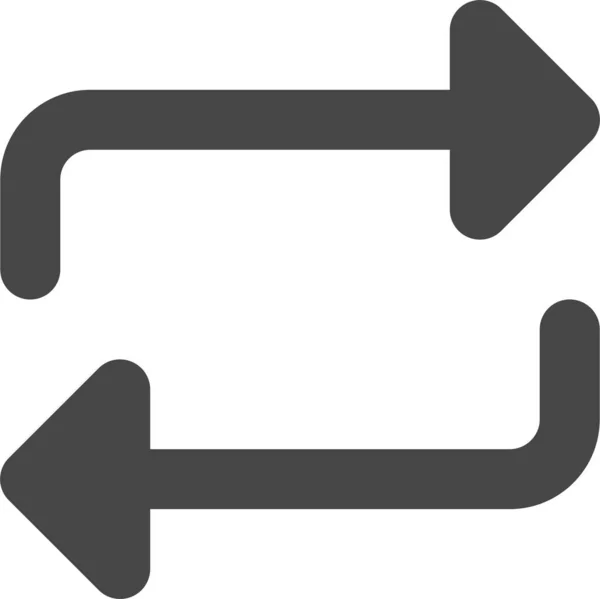 Arrow Cycle Loop Icon Solid Style — Stock Vector