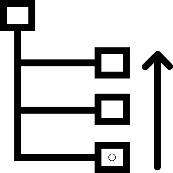 Icône Hiérarchie Diagramme Flux Données Dans Style Contour — Image vectorielle