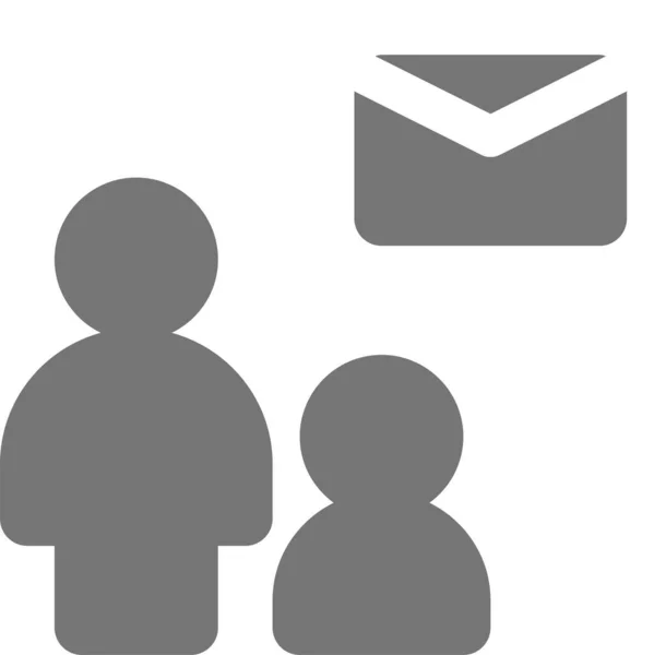 Mail Enveloppe Mail Pictogram Solide Stijl — Stockvector
