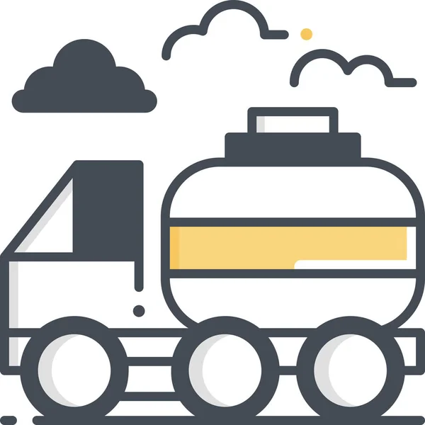 Transporte Aceite Camión Cisterna Icono — Vector de stock