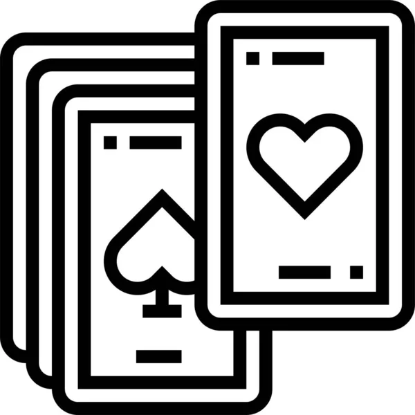 Jouer Cartes Mens Icône Dans Style Contour — Image vectorielle