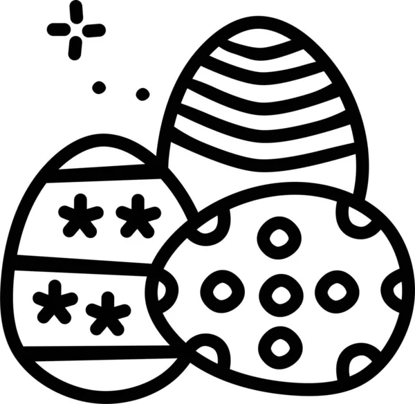 Decorar Los Huevos Pascua Icono Estilo Del Esquema — Vector de stock