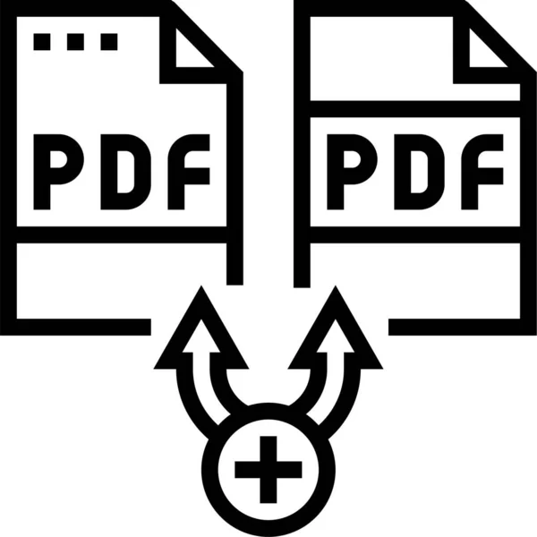 更新Pdf软件图标的轮廓风格 — 图库矢量图片