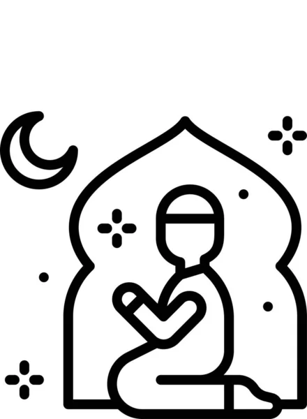 新月形伊斯兰穆斯林图标 属于拉马迪亚目 — 图库矢量图片