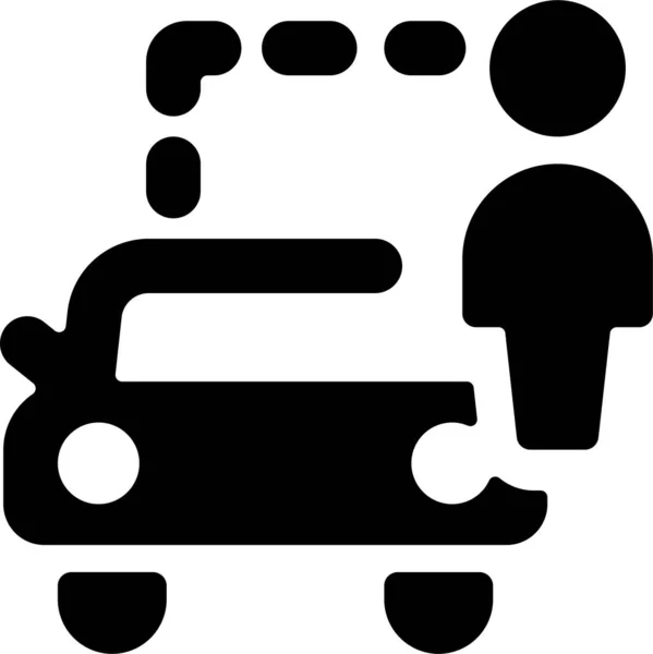 Taxi Taxista Viaje Icono Estilo Sólido — Vector de stock