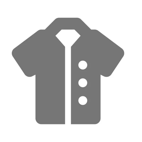 Botones Camisa Icono Superior Estilo Sólido — Vector de stock