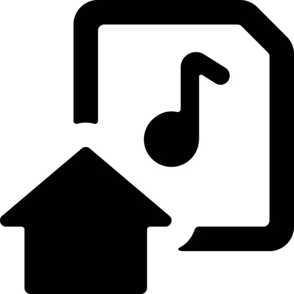 Audio Datei Home Symbol Solidem Stil — Stockvektor