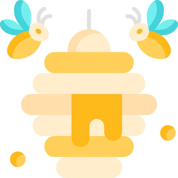 Colmena Miel Abeja Icono — Vector de stock