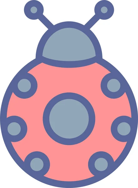 Bug Ladybug Luck Icon Filledoutline Style — Stock Vector