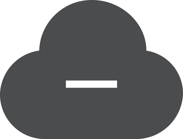 Cloud Verwijderen Verwijderen Pictogram Vaste Stijl — Stockvector