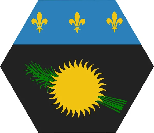 Land Vlag Guadeloupe Pictogram Platte Stijl — Stockvector