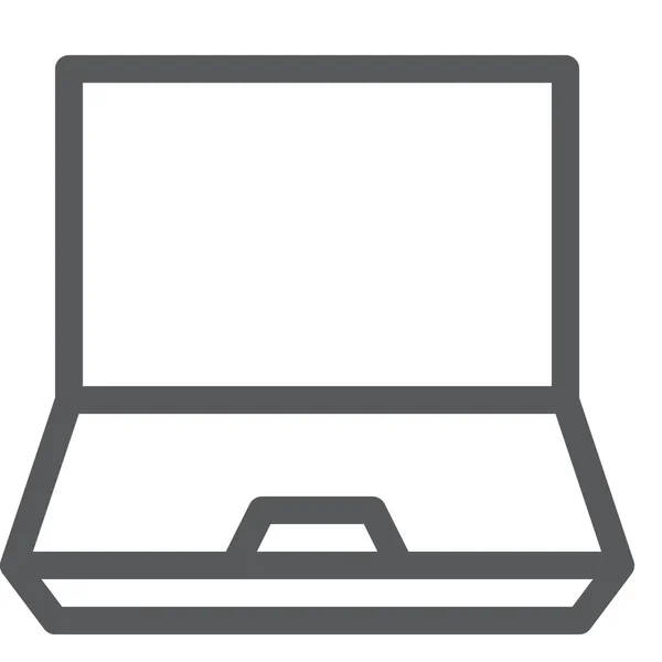 Portátil Icono Computadora Manzana Estilo Esquema — Vector de stock