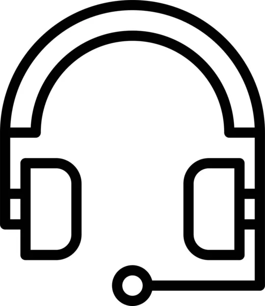 Auriculares Comunicación Icono Auriculares — Vector de stock