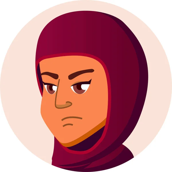 Arabische Avatar Emotionsymbole Flachen Stil — Stockvektor