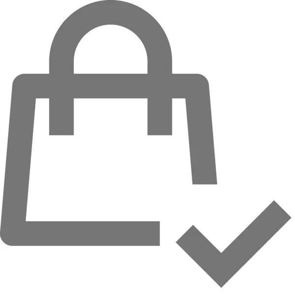 Bag Check Shopping Icon Outline Style — Stock Vector
