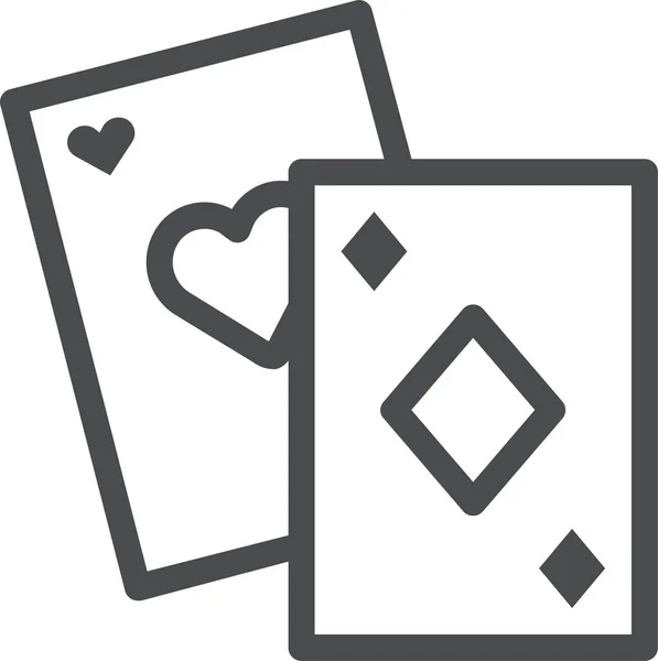 Cartas Jogando Ícone Ace Estilo Esboço —  Vetores de Stock