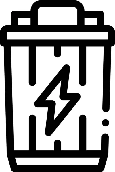 Battery Lightning Outline Icon Outline Style — Stock Vector