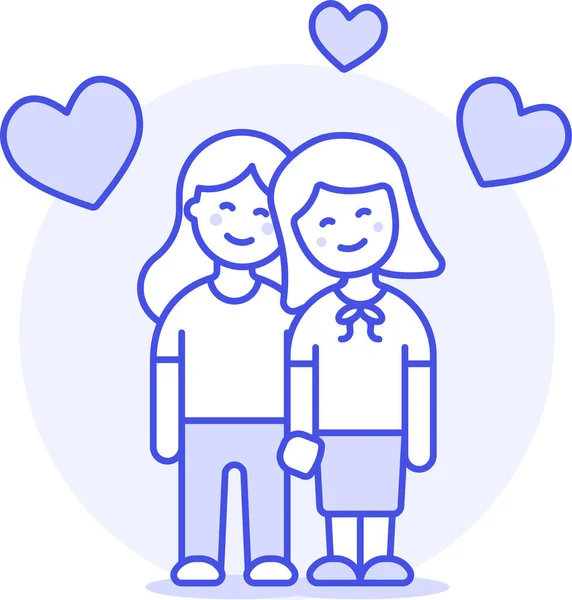 Pareja Mano Feliz Icono Estilo Filledoutline — Archivo Imágenes Vectoriales