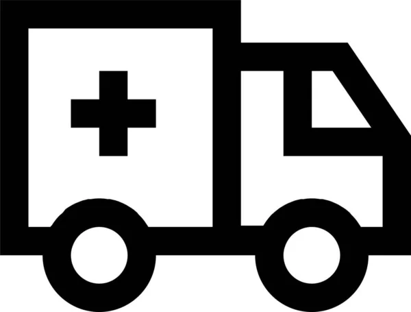 Ambulance Auto Nood Pictogram Grote Lijnen Stijl — Stockvector