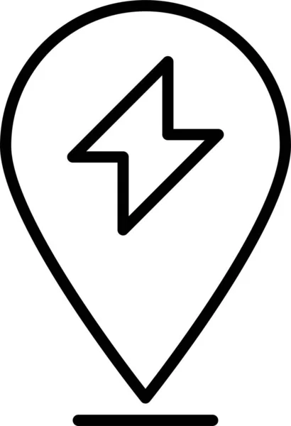 Energie Pin Point Symbol Umrissstil — Stockvektor