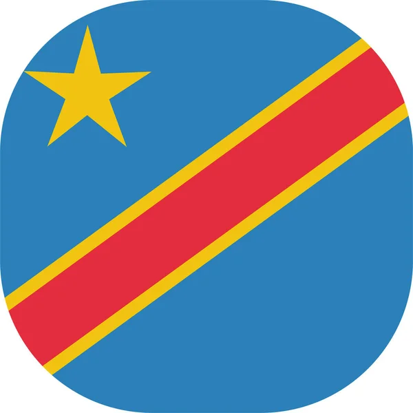 Congo País Icono Democrático Estilo Plano — Vector de stock