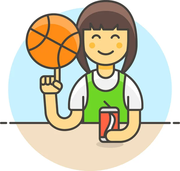 Крутая Икона Баскетбола Категории Спорт — стоковый вектор