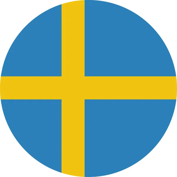 Bandera Sueca Icono Del País Estilo Plano — Archivo Imágenes Vectoriales