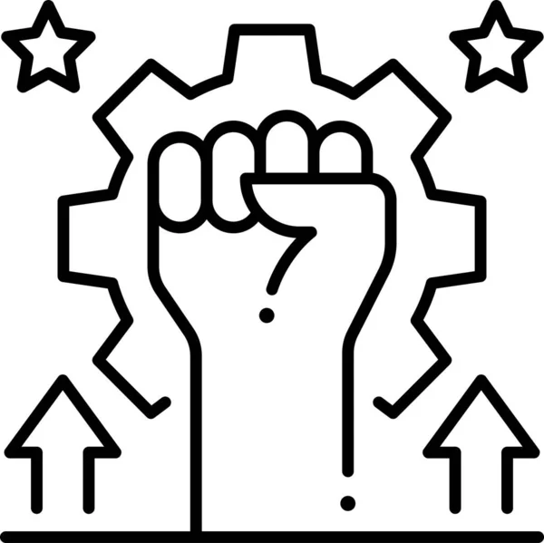 Tag Der Arbeit Hand Heben Symbol — Stockvektor