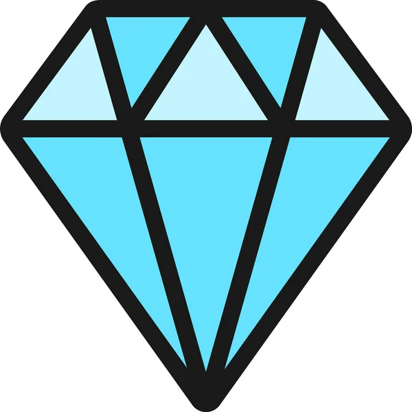 Diamant Filedoutline Icoon Filedoutline Stijl — Stockvector