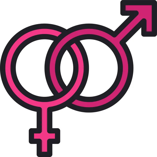 Γυναικείο Φύλο Εικονίδιο Αγάπης Filleddesignstyle — Διανυσματικό Αρχείο
