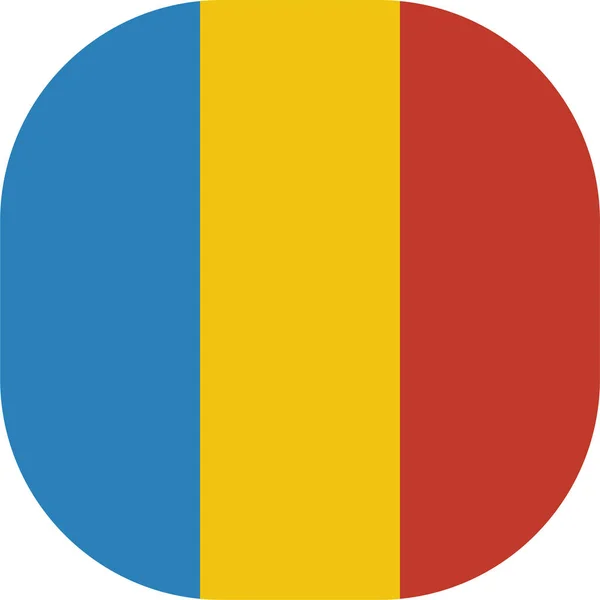 Chad Ülke Bayrağı Simgesi Düz Stil — Stok Vektör
