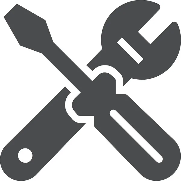 Outils Maintenance Construire Icône Dans Style Solide — Image vectorielle