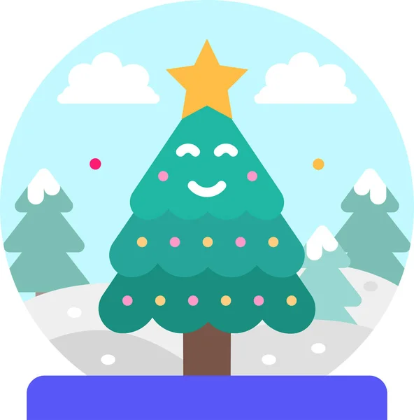 Christmas Tree Xmas Present Icon Christmas Category — Stock Vector
