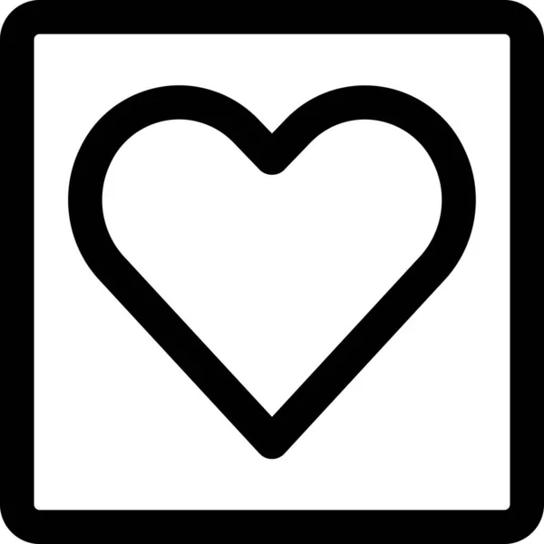 Иконка Изображением Сердца Стиле Контура — стоковый вектор