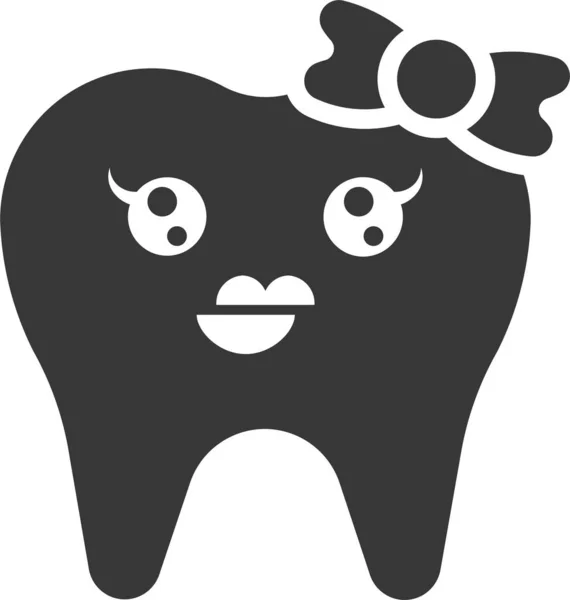 Dental Emoji Emoticon Icon Solid Style — Stock Vector