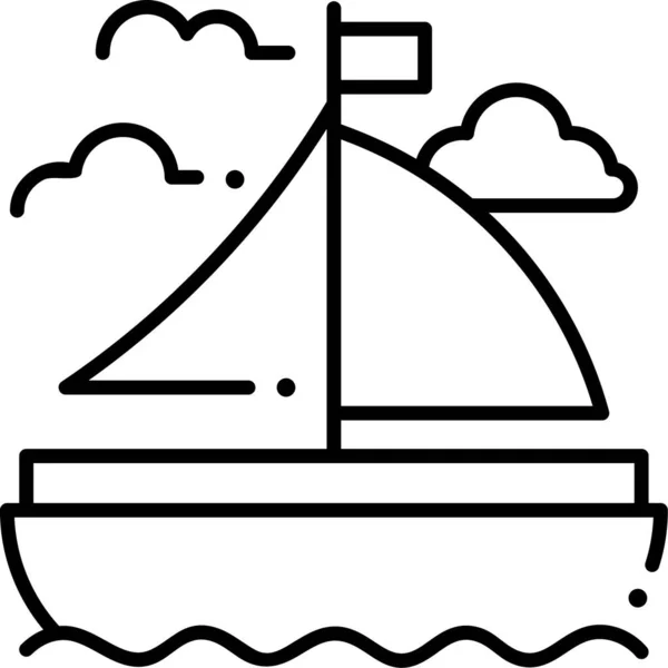 帆船の航海アイコン — ストックベクタ