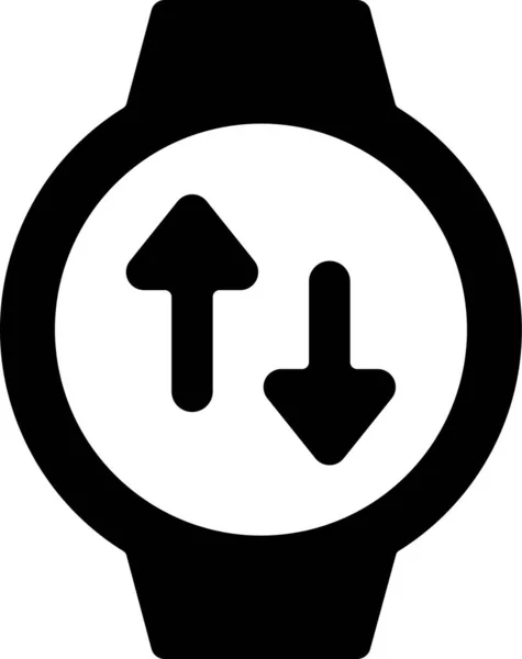 Иконка Круга Часы Твердом Стиле — стоковый вектор