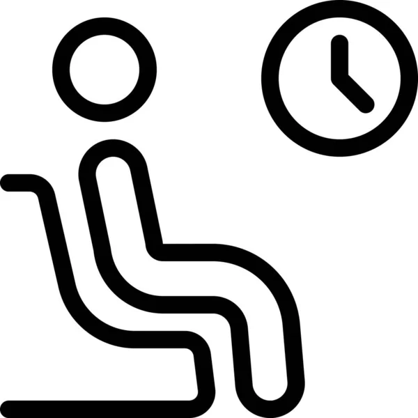 Reloj Persona Humana Icono Estilo Del Esquema — Vector de stock