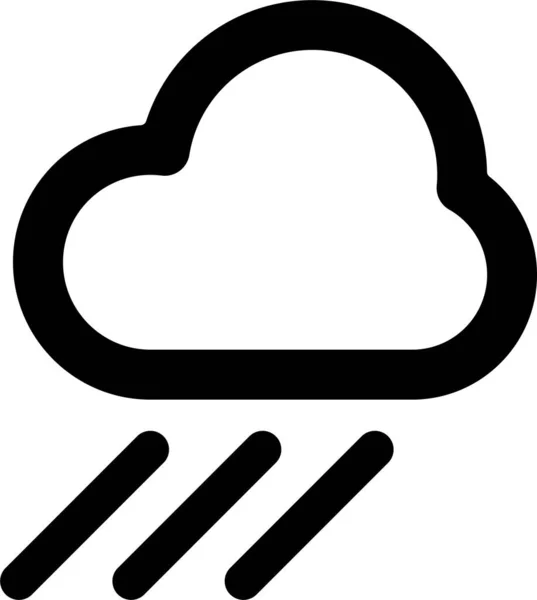 Meteo Nuvola Pioggia Icona Stile Solido — Vettoriale Stock