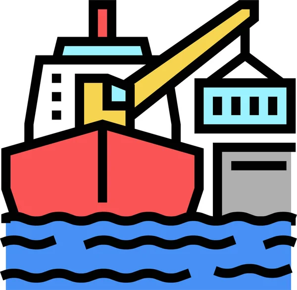 Schiffskran Container Symbol — Stockvektor