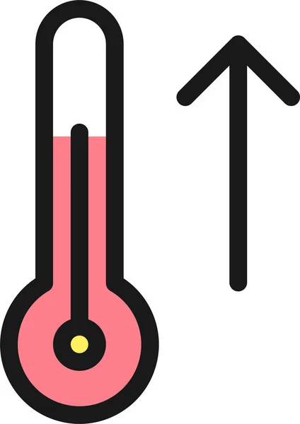 Temperatur Termometer Upp Ikonen Filledoutline Stil — Stock vektor