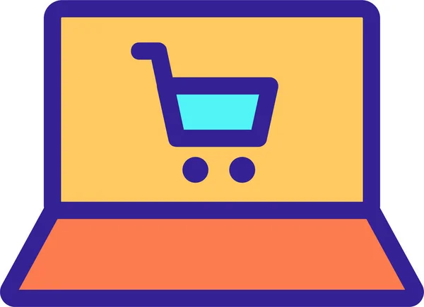 Icono Del Mercado Contorno Comprador Categoría Shoppingecommerce — Vector de stock