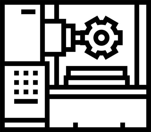 Icono Del Aparato Mecanizado Engranaje Estilo Contorno — Archivo Imágenes Vectoriales